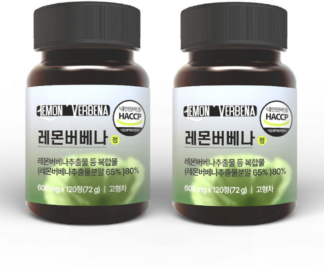 픽커스 레몬버베나 추출물 복합 정 히비스커스 베르바스코시드 600mg, 2개, 120정