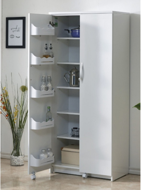 양문 냉장고형 소스보관포켓 6단 주방 수납장 1600 / 그릇장 키친 정리