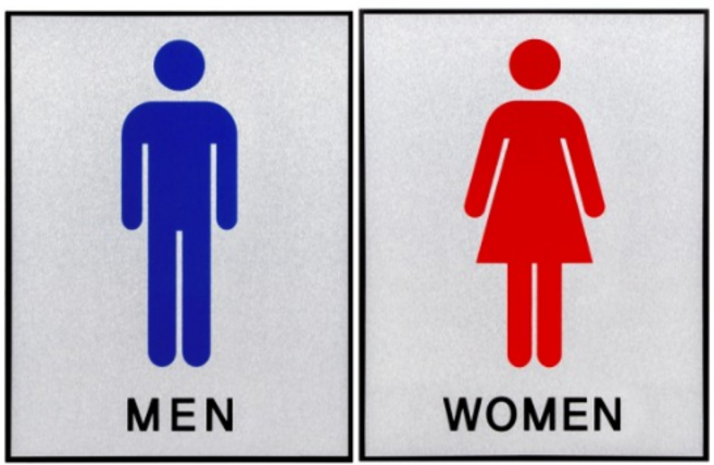 아트사인 부착식 알루미늄 여자화장실 표지판 대형, 여성1+남성1, 1세트