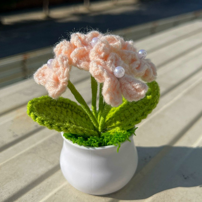 뜨개질 선인장화분 LOVE 니트화분 담으면 뜨개, 스킨톤 스타플라워 소화분, 1개