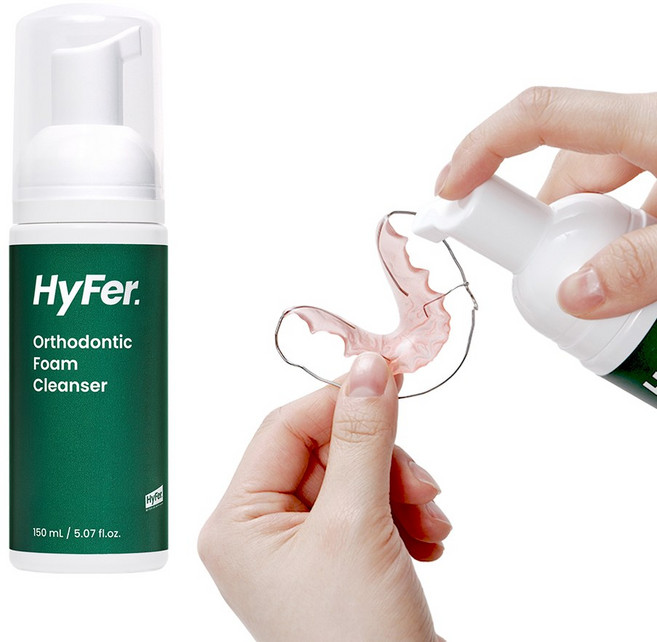 하이퍼 치아 유지장치 교정기 틀니 의치 세척 폼 거품 세정제 세정폼, 1개, 150ml