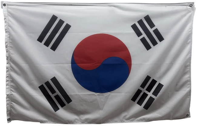 한국 국기 100x150cm Korea flag 두꺼운 원단 이중스티이중스티치 구리고리, 1개, WHITE+RED+BLUE+BLACK