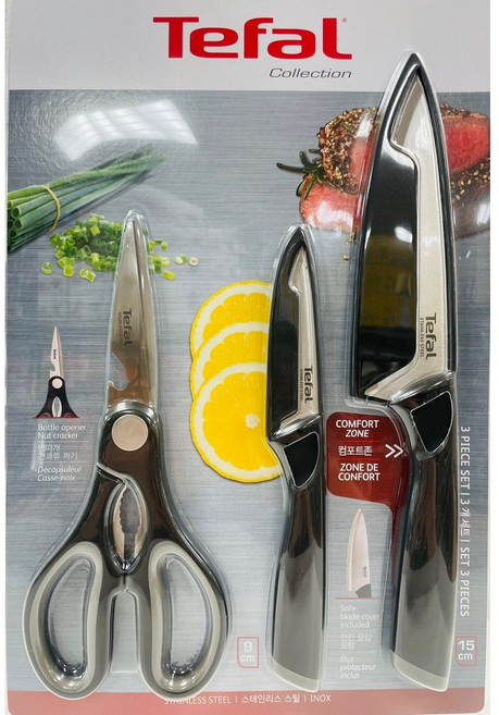 테팔 콜렉션 주방 칼 9cm + 15cm 가위 총 3P 세트, 1개