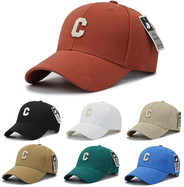 C로고 코튼 볼캡 남여공용 캡모자 커플단체 야구모자