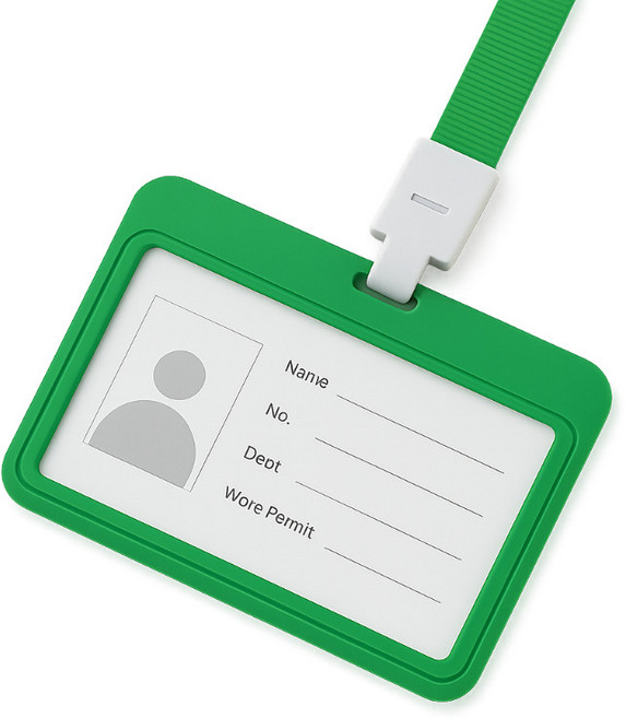 키미블랑 목걸이 방수 명찰 케이스, 20개, 가로그린