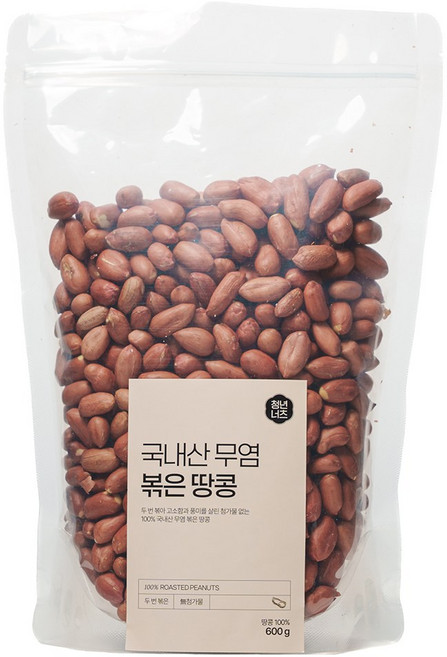 청년너츠 국내산 무염 볶은 땅콩, 1개, 600g
