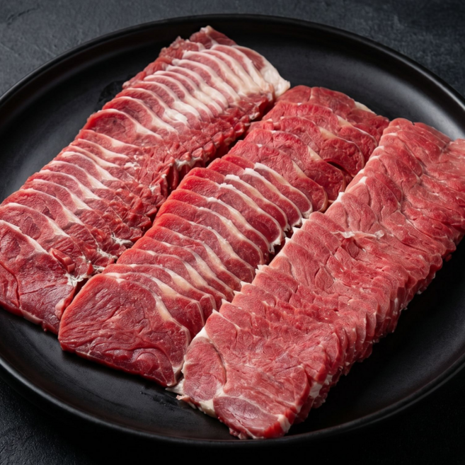 황학고기 아롱사태 400g 슬라이스 4.5mm 목초사육, 1개