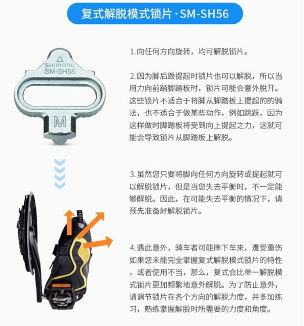 SHIMANO SPD 登山車鞋底板, 1個, 雙向SH56