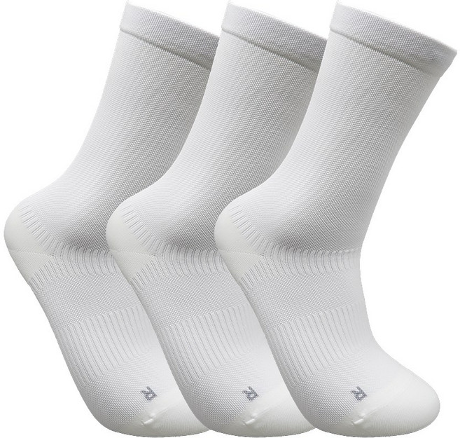 타니스 자전거 크루양말 3켤레 세트, 1세트, 화이트