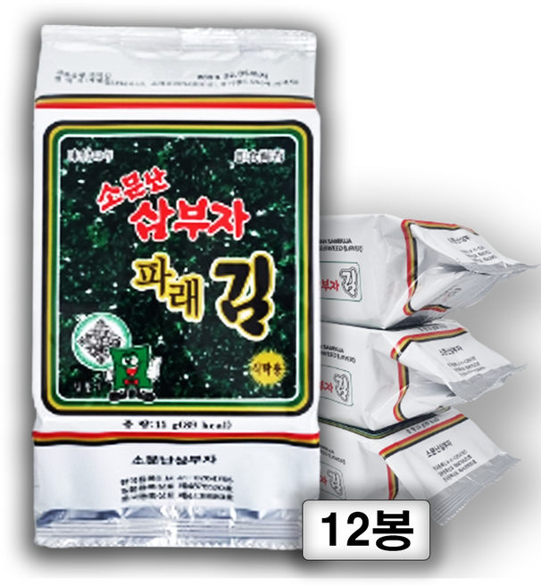 소문난삼부자 파래 식탁김 15g, 12개