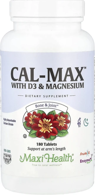 Maxi Health Cal-Max™ D3 및 마그네슘 함유 180정, MaxiHealthCalMaxD3및마그네슘함유180정, 1개 - 쿠팡