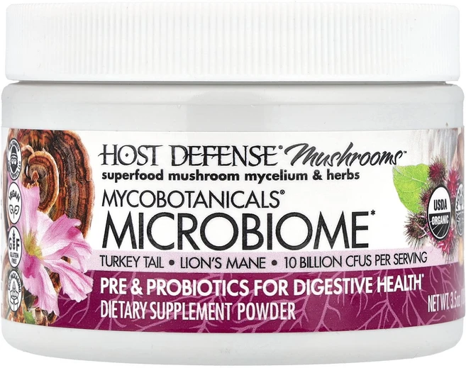 Host Defense 호스트디펜스 버섯 마이크로바이옴 100g 파우더 영양제 건강보조식품 - 쿠팡