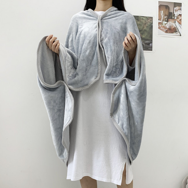 손목 똑딱이 털 극세사 따뜻한 겨울 차량용 차박 학교 어깨 망토 무릎 숄 담요 gg4035