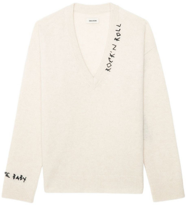 쟈딕앤볼테르 밀키즈 자수 메리노 스웨터