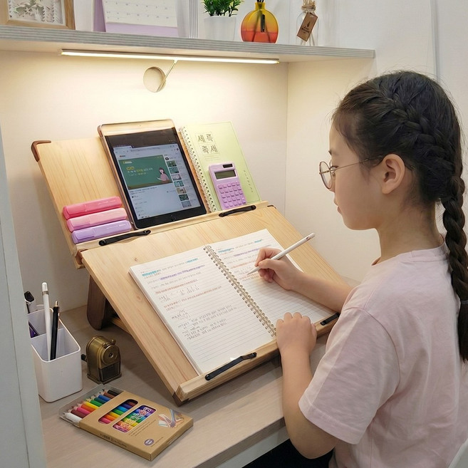 위즈독서대 루미40 필기겸용 2단독서대 40M2 각도조절 북스탠드 책거치대