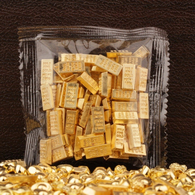 金元寶 招財迷你擺件, 塑膠金條100一包