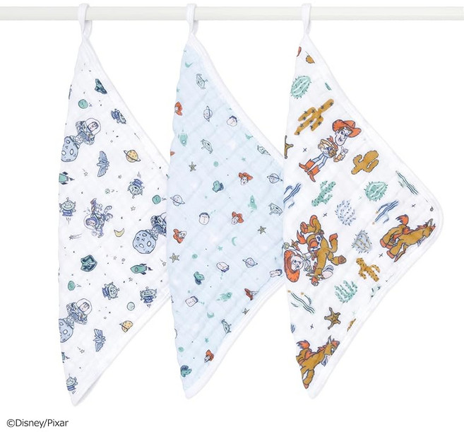 aden + anais 에이든 앤 아네이 워시클로스 토이 스토리 3매 세트 30×30cm 디즈니 디자인 모슬린 코튼 출산 축하 WCADABDAWCC30012DI