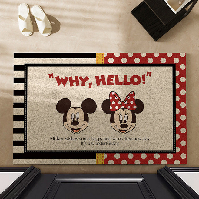 미키 미니 마우스 현관 매트 미끄럼방지 발매트 침실 방 거실 침대 키즈 카페 어린이집, 1_디자인