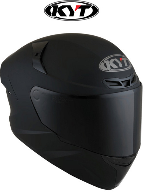 KYT 헬멧 풀페이스 TT코스 단색 플레인 매트 블랙 무광 입문 오토바이 KC 인증, L