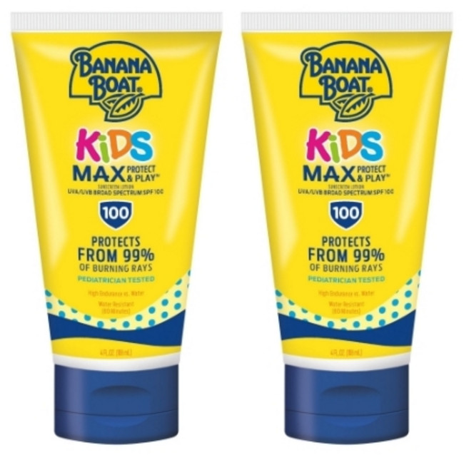 바나나 보트 선크림 118ml 2개 키즈 맥스 SPF 100 선스크린 Banana Boat Kids Tear Free Lotion 118 mL