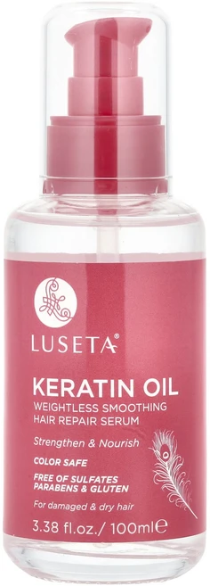 Luseta Beauty 케라틴 오일 웨이트리스 스무딩 헤어 리페어 세럼 100ml(3.38fl oz), LusetaBeauty케라틴오일웨이트리스스무딩헤어리페어, 1개, 100ml - 쿠팡