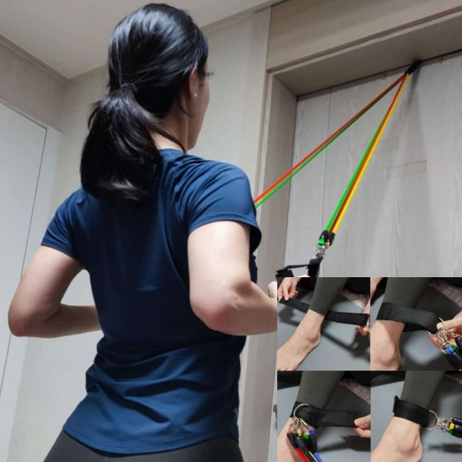홈트 스트레칭 튜빙밴드 근력운동 어깨운동 탄력밴드 문걸이, 1개