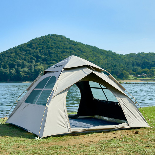 루앤 공원 원터치텐트 방수 자동텐트 피크닉 3-4인용