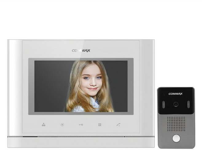 COMMAX 아날로그 비디오폰 화이트 CAV-77M + 초인종 DRC-4Y, CAV-77M(비디오폰), DRC-4Y(초인종)
