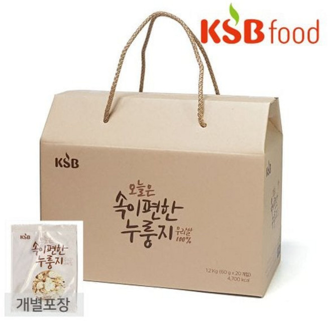 KSB 우리쌀 속이편한 즉석 누룽지 세트 1.2kg(60g20봉)