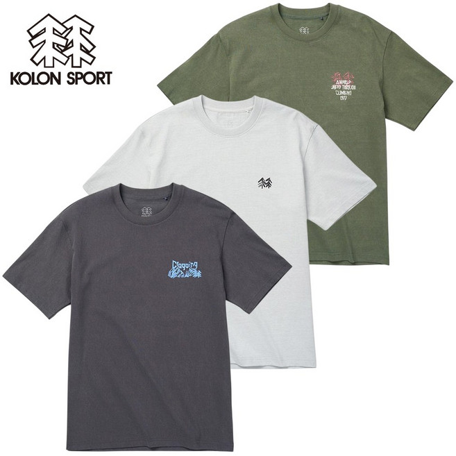 [매장발송] 코오롱스포츠 남여공용 반팔티 티셔츠 그래픽 면 시원한 여름 등산 캠핑 낚시 상의