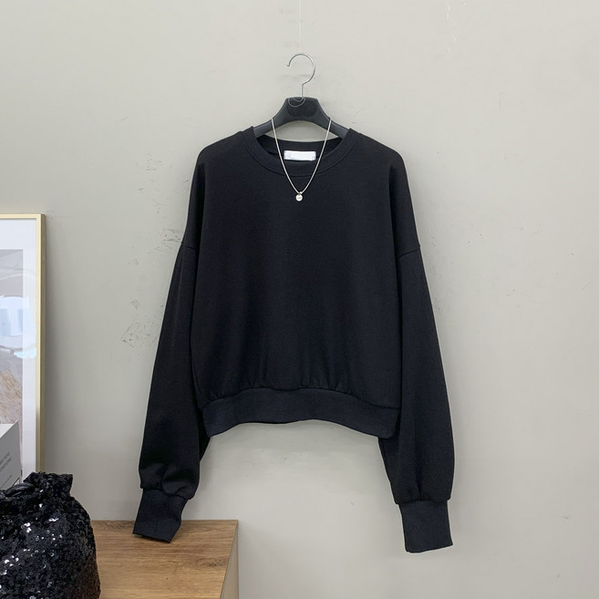 행복여 포키 스트라이프 패치 루즈핏 맨투맨 티셔츠