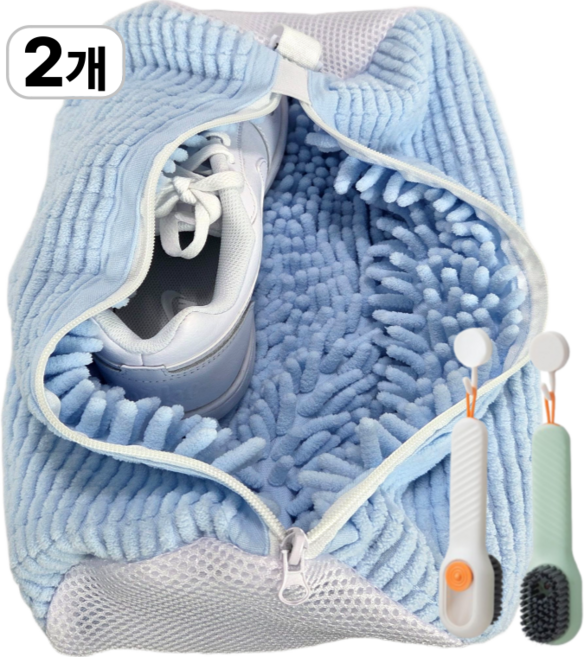 제이에스타 운동화 신발 극세사 세탁망 특 대형, 2개, SkyBlue