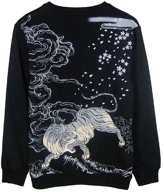 샤필 입체 호랑이 긴팔 티셔츠 후드티 용 호랑이 잉어 남자 여 자수 점퍼 일본 스카쟌 남성 겨울 항공점퍼 누빔 가을 블루종 바람막이