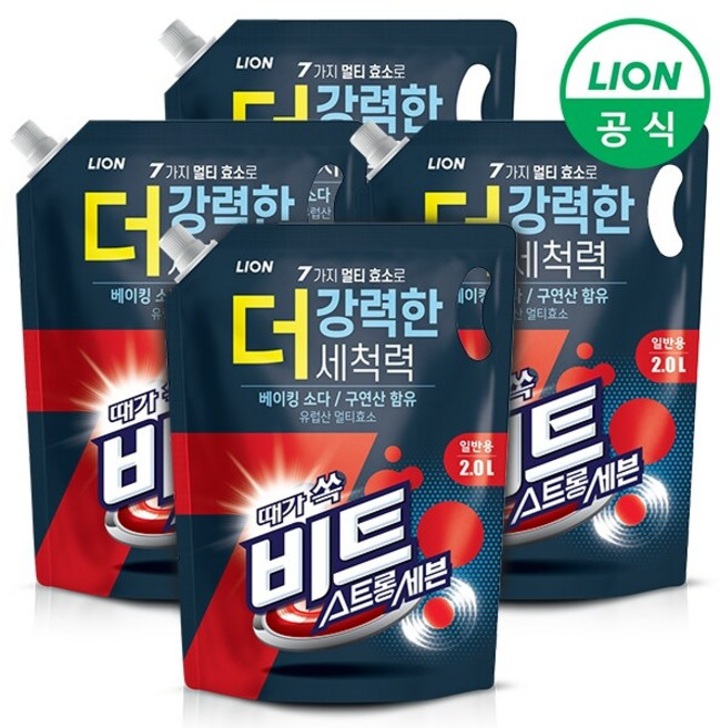 비트 스트롱 세븐 일반용 액상세제 리필, 2L, 2.비트 스트롱 2L 드럼 4개