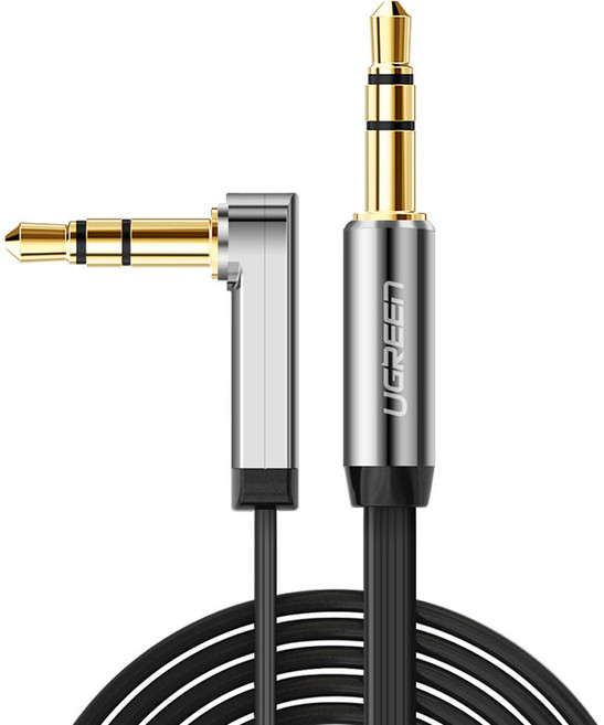 유그린 90도 플랫 3.5mm 스테레오 M to M AUX 케이블, 3m, 1개