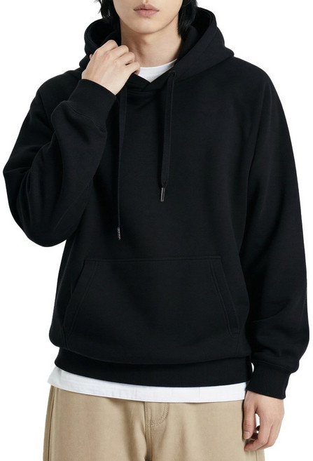 남녀공용 테리 베이직 무지 오버핏 후드티 남녀공용 데일리 루즈핏 커플 후디