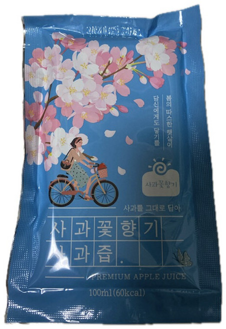 사과꽃향기 사과즙 100mlX100팩(벚꽃) 할인쿠폰 적용, 100개, 100ml