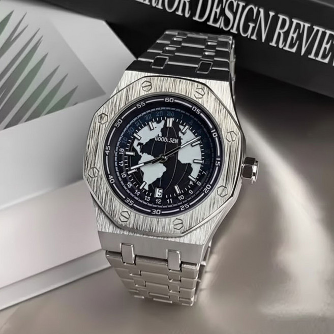 엠제이블루 남성용 스틸 오토메틱 메탈 시계 A92