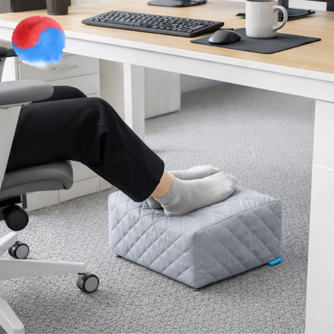 새로그린 국산 쿠션 발받침대 책상 사무실 다리받침대 풋레스트 발쿠션 16cm, 그레이 16cm