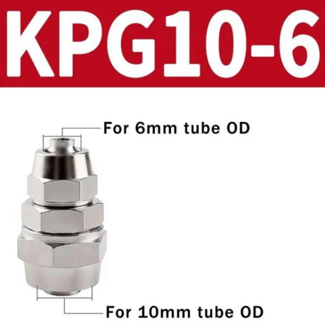PU PG 구리 도금 니켈 공압 에어 퀵 커넥터 호스 튜브용 OD 4mm ~ 16mm 빠른 조인트 연결 10 PCs 50 200, [10] KPG 10-6, [01] 10 PCS, 10 KPG 10-6_01 10 PCS