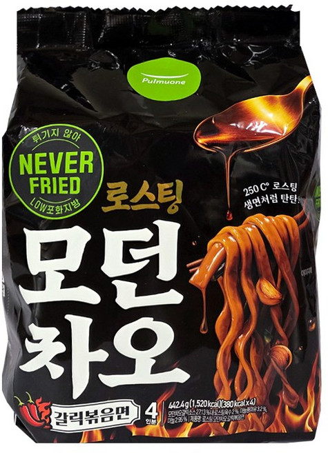 풀무원 로스팅 모던차오 갈릭볶음면 110.6g, 4개