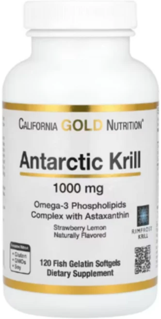 크릴오일 1000mg 오메가3 포스포리피드복합체 아스타잔틴함유 딸기레몬향 120피쉬젤라틴소프트젤 CGN, 1개, 120정 - 쿠팡