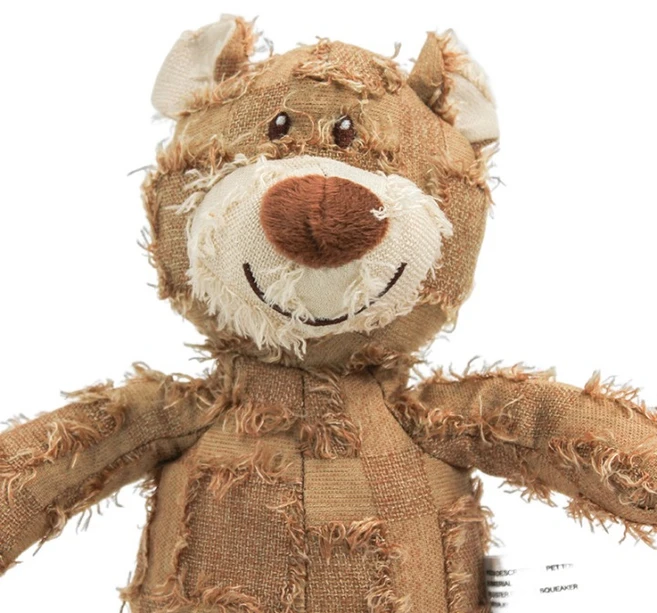 제이와이 소리나는 곰캐릭터 애견 장난감 주의! 너무 좋아할수있어요, 1개, 베이지 곰 - 쿠팡