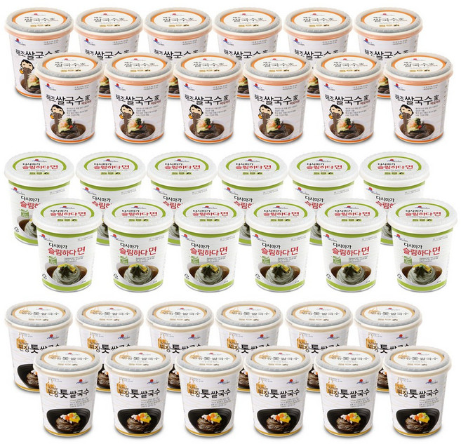 바다가득히 멸치맛 톳 쌀국수 12개 + 다시마쌀국수12개 된장톳쌀국수 시원하고 칼칼한 국물에 저칼로리면 해초국수, 36개, 82g