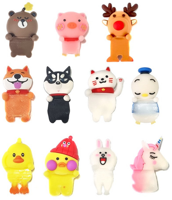 락모터스 오토바이 번호판 피규어 악세사리 장식 인형 탑박스 스크린 스쿠터 전동킥보드, 1개, 누렁이