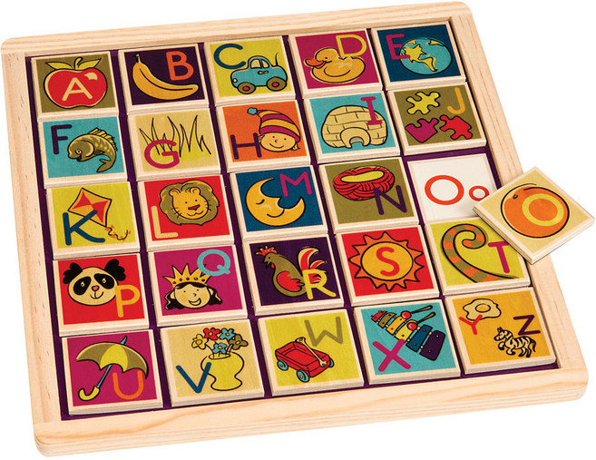 [브랜드B] 블랙보드마그네틱퍼즐 알파벳교육 원목완구 원목 퍼즐 학습 교구 완구, 1개