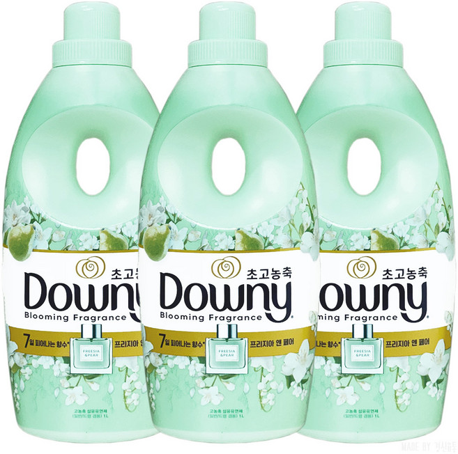 다우니 프리지아 앤 페어 초고농축 섬유유연제 본품, 1.05L, 3개