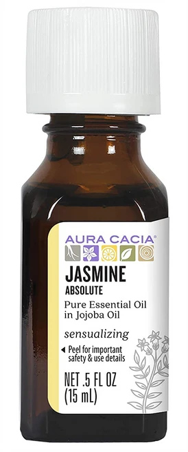 아우라 카시아 자스민 호호바 퓨어 에센셜 오일 15ml Aura Cacia Jasmine Absolute in Jojoba Oil, 1개 - 쿠팡