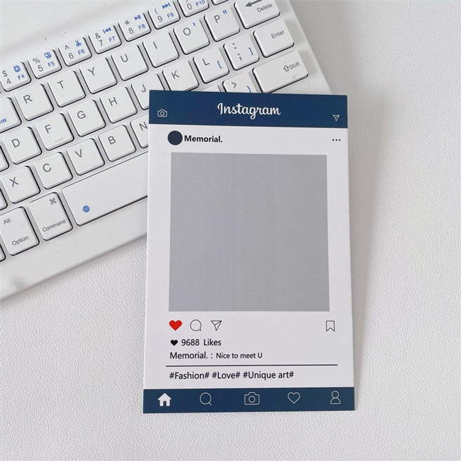 포토카드 뒷대지 대지 라벨 심플 포카 선물 포장, 블루(12매)