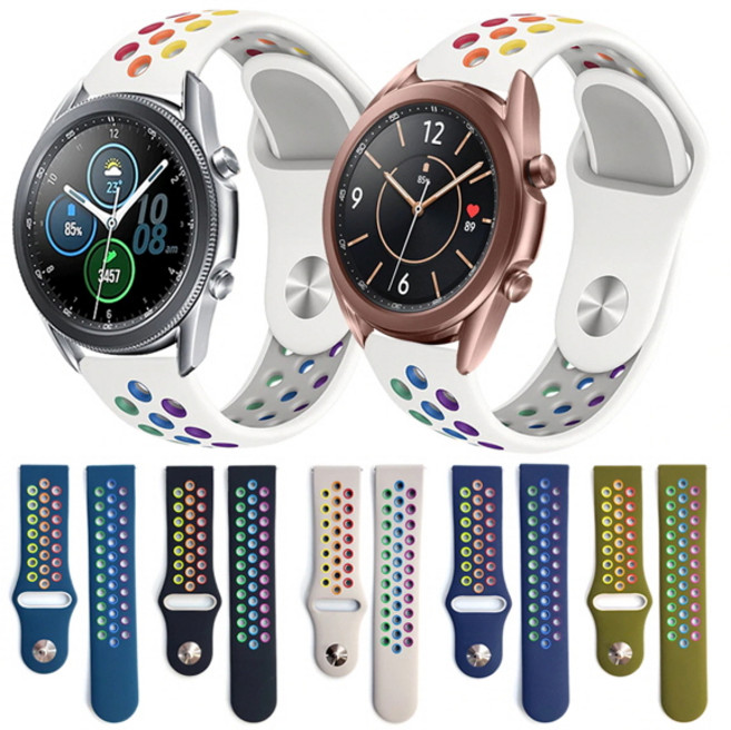 샤오미 화미 어메이즈핏 GTS 2 미니 GTR 2 e 레인보우 스포츠 실리콘 시계줄 스트랩, saw924 카키, 어메이즈핏GTS2(20)